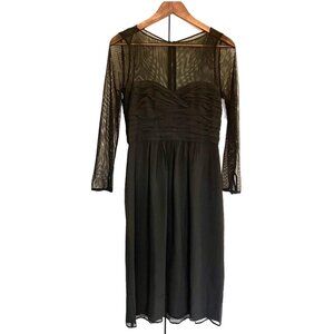 Burberry London Black Silk Illusion Mesh Evening Dress US 10